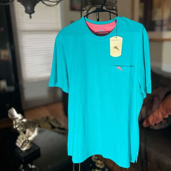 Tommy Bahama Blue (Ming Jade) T-Shirt | Large NWT - Picture 1 of 5